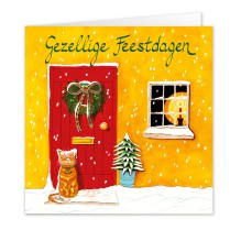 Kerst 19: Poes bij Rode Deur: 5 KAARTEN!